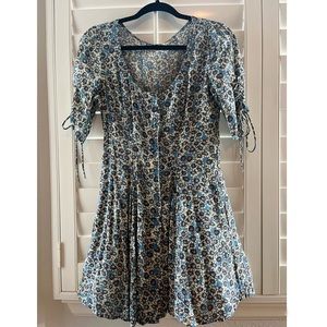 NWT Free People floral dress with lace up back and sides